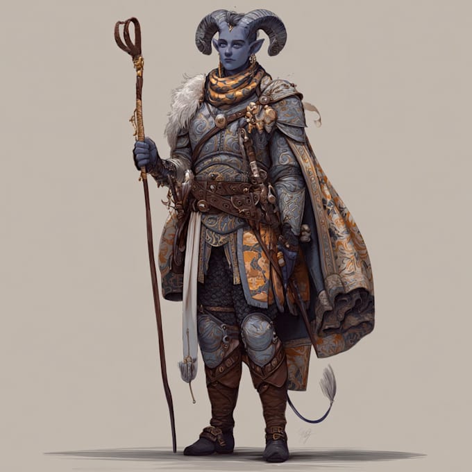 draw a fantasy character for dnd, pathfinder, etc