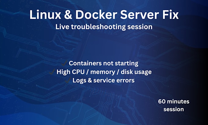 fix your linux server or docker container issues in a live session