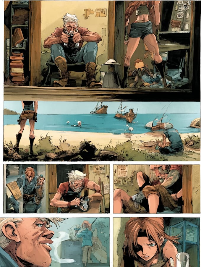 create a dramatic short comic story
