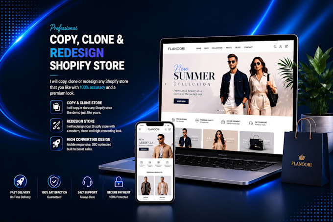 clone copy duplicate shopify store design