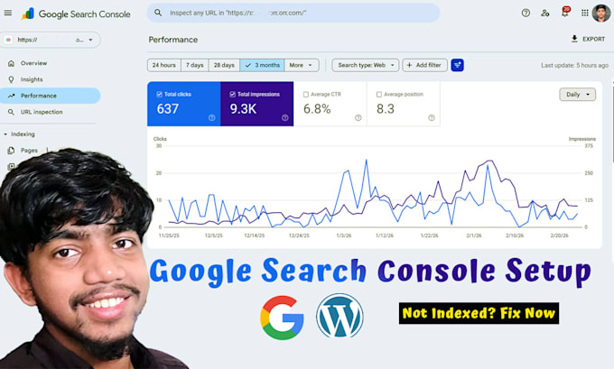 set up google search console on your wordpress website