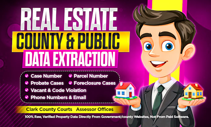 extract real estate county and public records data probate