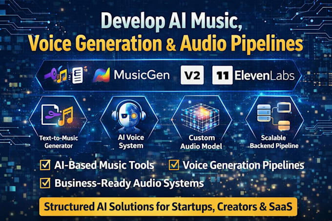 develop ai music, audio models, voice generation pipelines, ai music generator