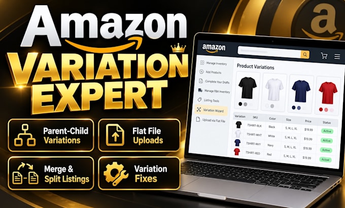 create and fix amazon parent child variations using flat files