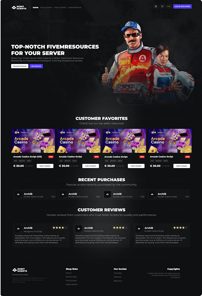 design premium fivem UI and develop custom gta v roleplay systems