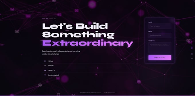 develop a professional react portfolio website