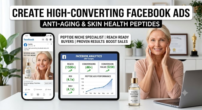 create high converting facebook ads anti aging skin health peptides