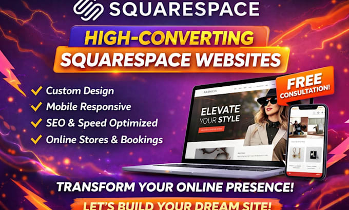 develop squarespace website design, redesign squarespace website development