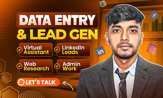 do excel data entry, PDF to excel, copy paste, web research, lead gen services