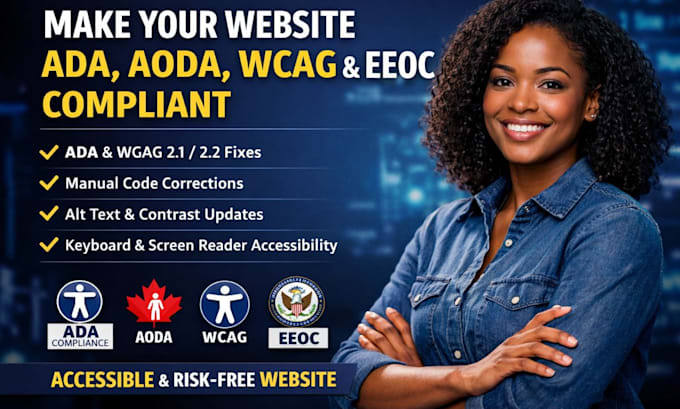 make your website eeoc, ada, aoda, wcag compliant by code fix