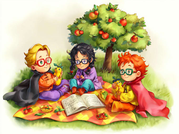make children book cover and children book illustrations