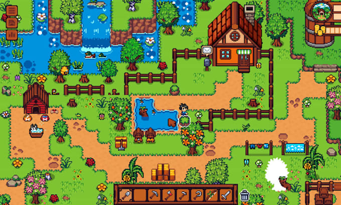 Create top down pixel art tileset game art tile map game sprite sheet ...