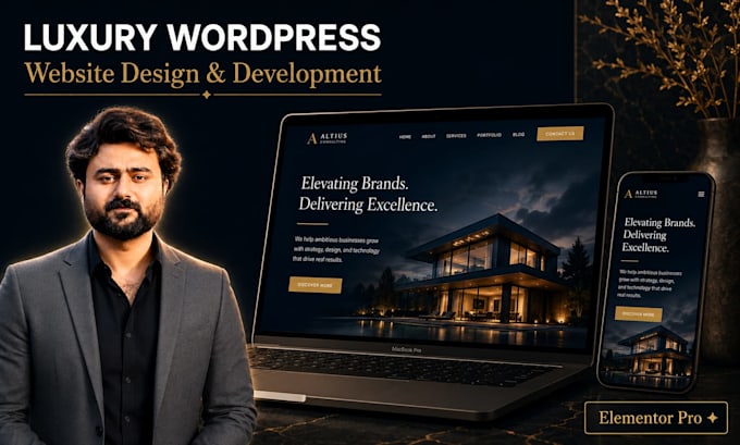 develop a perfect luxury wordpress website with elementor