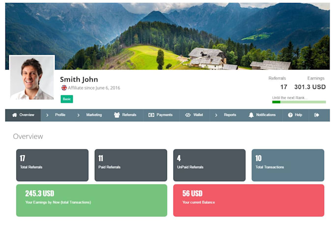 create affiliate program or referral program for your website