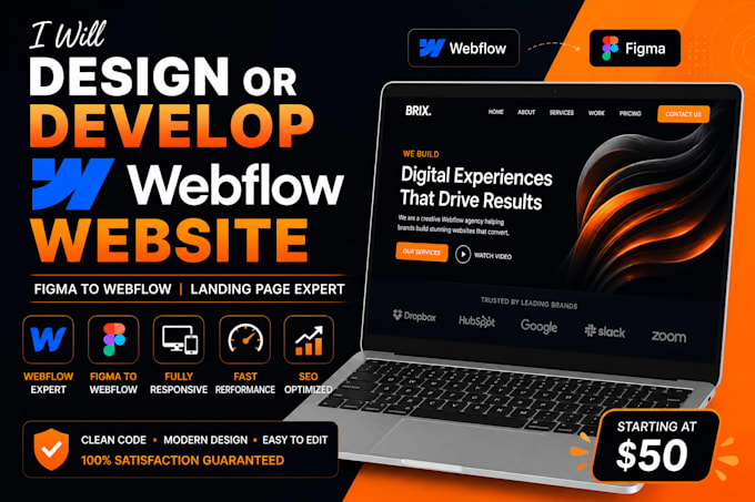 design or develop webflow website, figma to webflow, webflow landing page expert