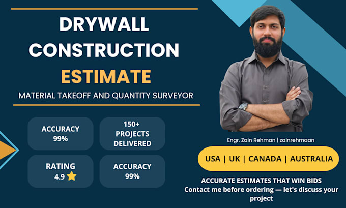 do drywall construction estimate and material takeoff