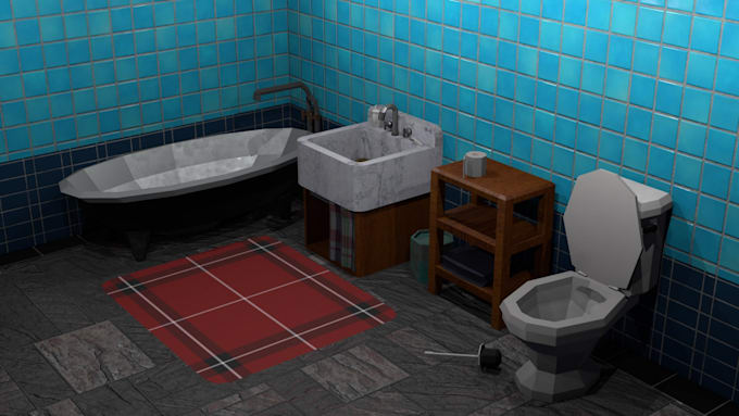 create low poly 3d game assets for unity and unreal engine