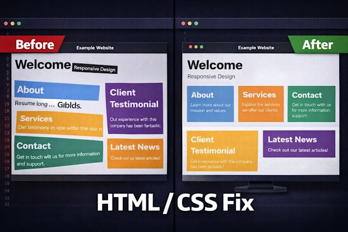 fix your HTML CSS layout or responsive issues