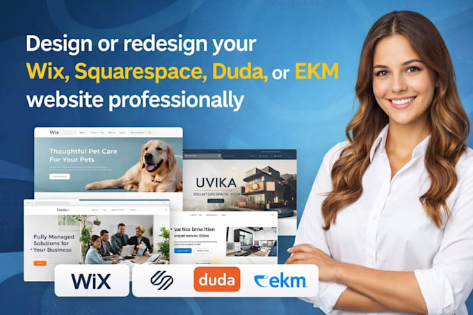 modern design or redesign your wix squarespace duda ekm website professionally