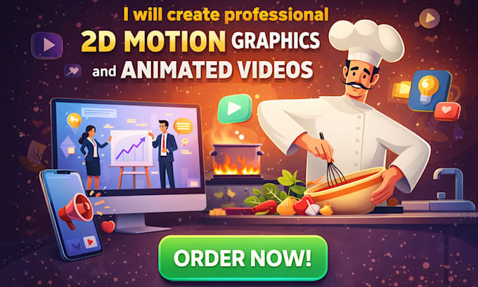 create professional 2d motion graphics and animated videos