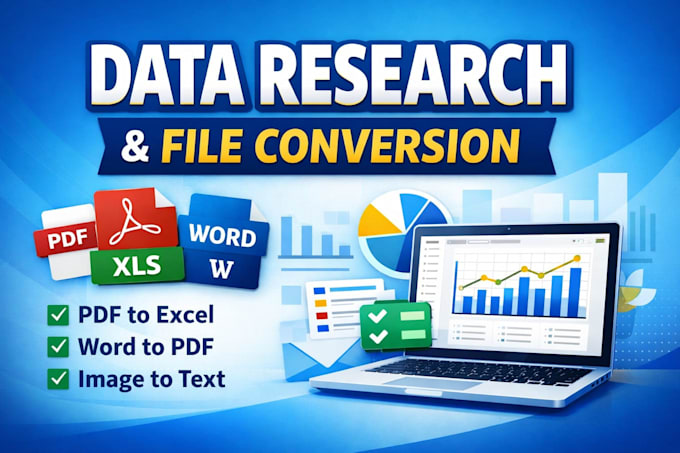do research data and convert PDF, word, excel files