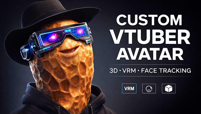 create burnt peanut live2d or 3d vtuber avatar with rigging face tracking in vrm