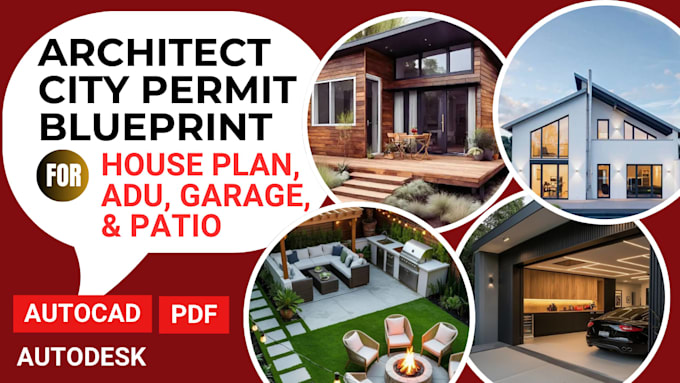 Architect for city permit blueprints of house plans, adu, garage, deck ...