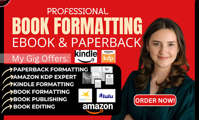 do book formatting, kindle formatting, paperback formatting, book layout design