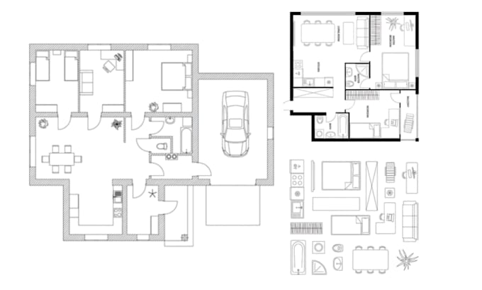 design accurate 2d architectural floor plans for interior and exterior layouts