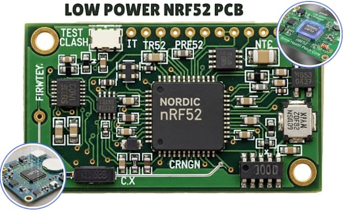 develop low power nrf52 pcb and firmware for soma health patch core
