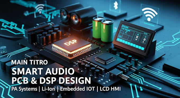 do smart audio pcb design, dsp, pa systems, li, and iot hmi