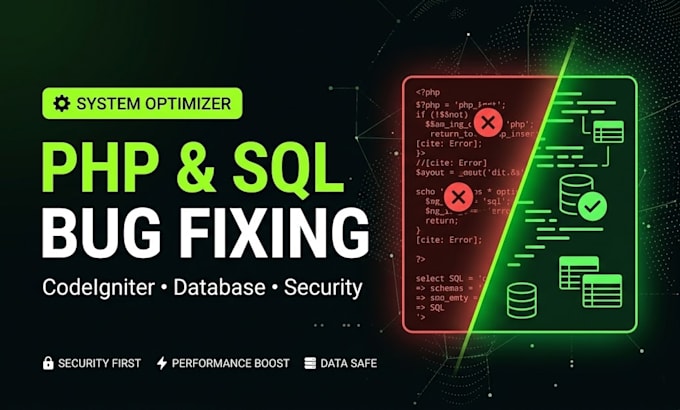 fix complex PHP bugs optimize sql databases secure your code