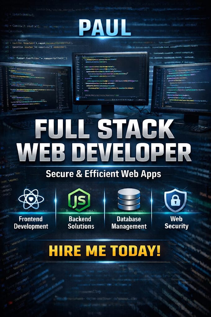 be your full stack web developer and programmer