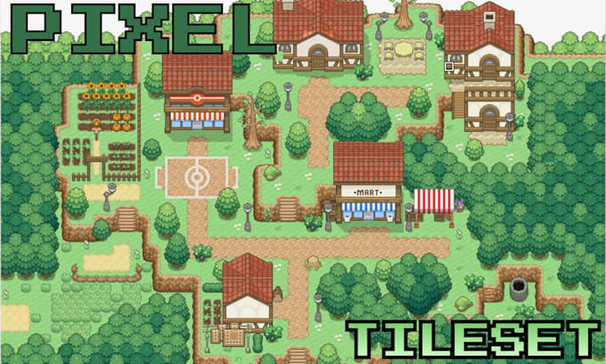 Do pixel art tileset, indie game props, top down pixel map tileset ...