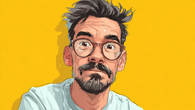 create simple vector cartoon portrait