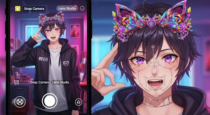 create custom 3d ar vtuber filter for snap camera and lens studio streaming
