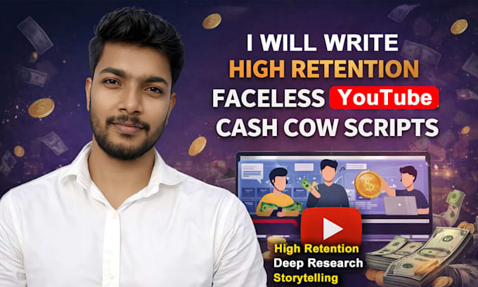 be your faceless youtube cash cow video scriptwriter