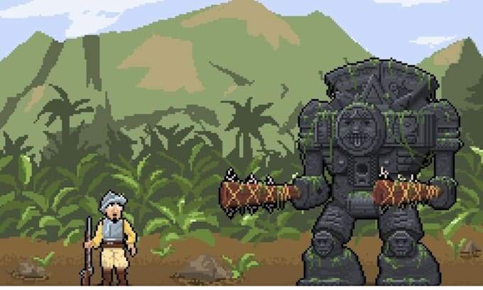 do pixel art background animation game environment sprite pixel game environment