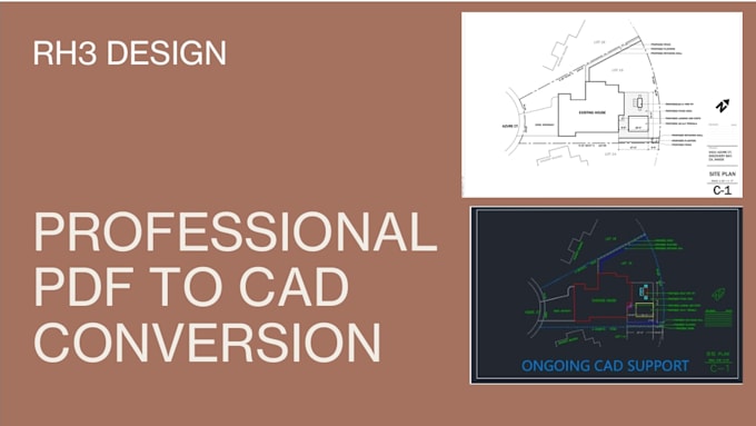 convert civil engineering markups and pdfs into professional cad drawings