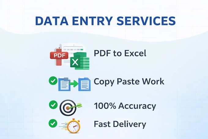 Data entry and pdf to excel conversion by Gopi_excel_096 | Fiverr
