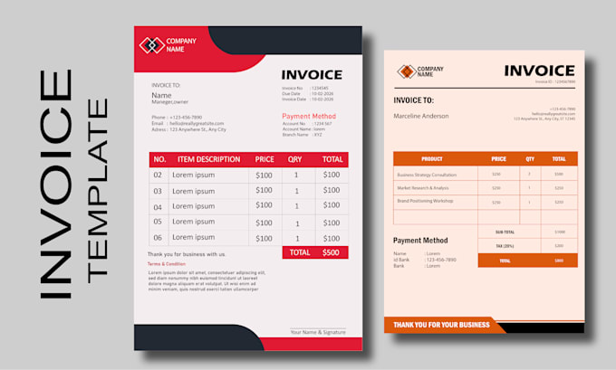design professional custom invoice for your business
