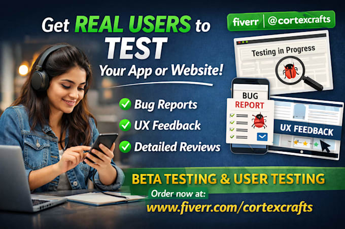 do beta user testing app testing and website testing with 10 real users