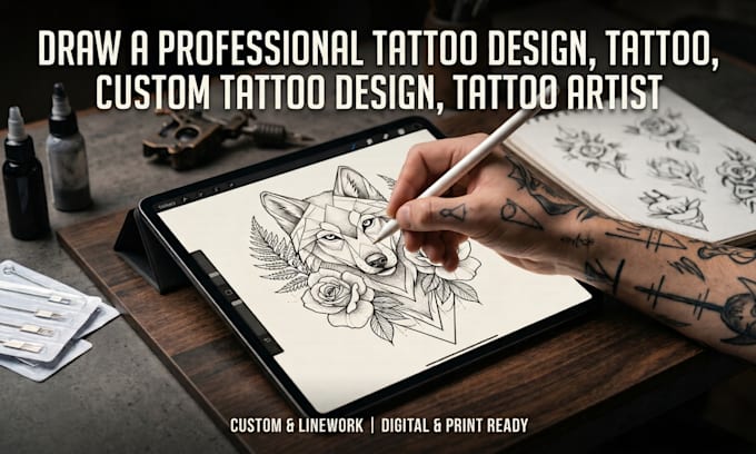 draw a professional tattoo design, tattoo, custom tattoo design, tattoo artist