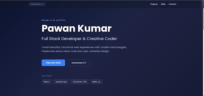 build a stunning responsive personal portfolio website for you