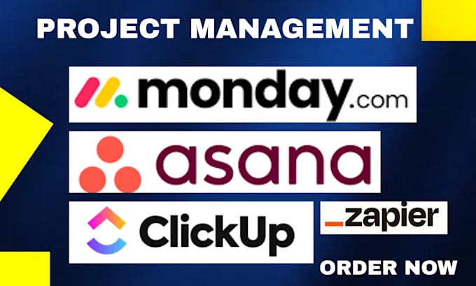 setup project management on asana monday com clickup automation