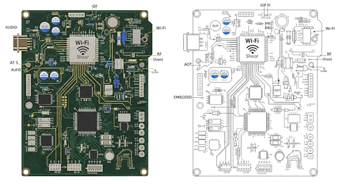 Design audio, wifi, rf, embedded and iot pcb with schematic and layout ...