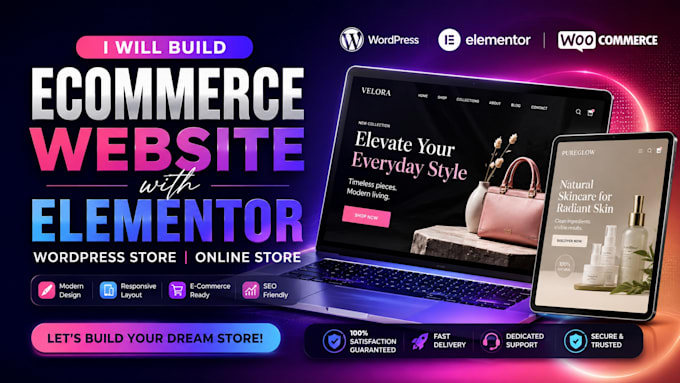 ecommerce website with elementor, wordpress store, online store with elementor