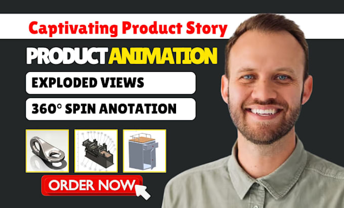 create high quality photorealistic 3d product animation, exploded views render