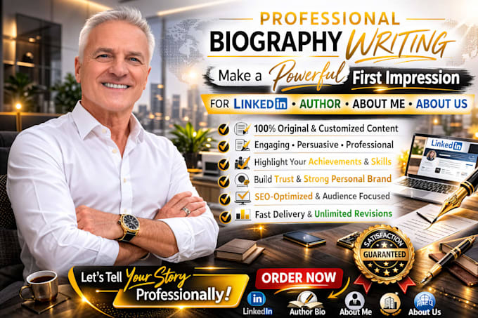 write a professional or author bio for linkedin about me or about us