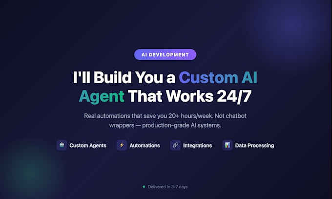build you a custom ai agent or automation that works 24 7